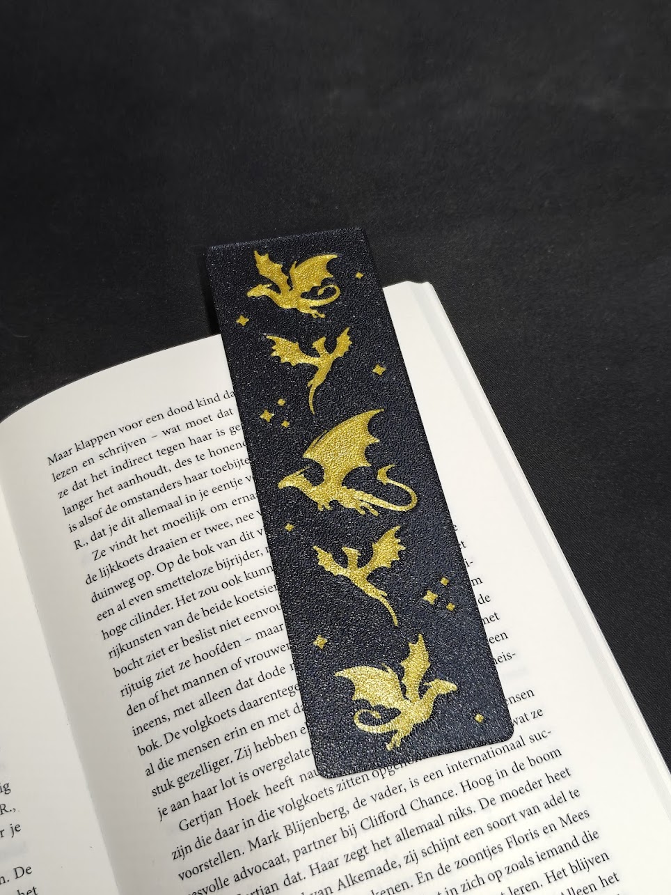 Boekenlegger - fourth-wing draken - (zwart-goud) - 9xkj7v