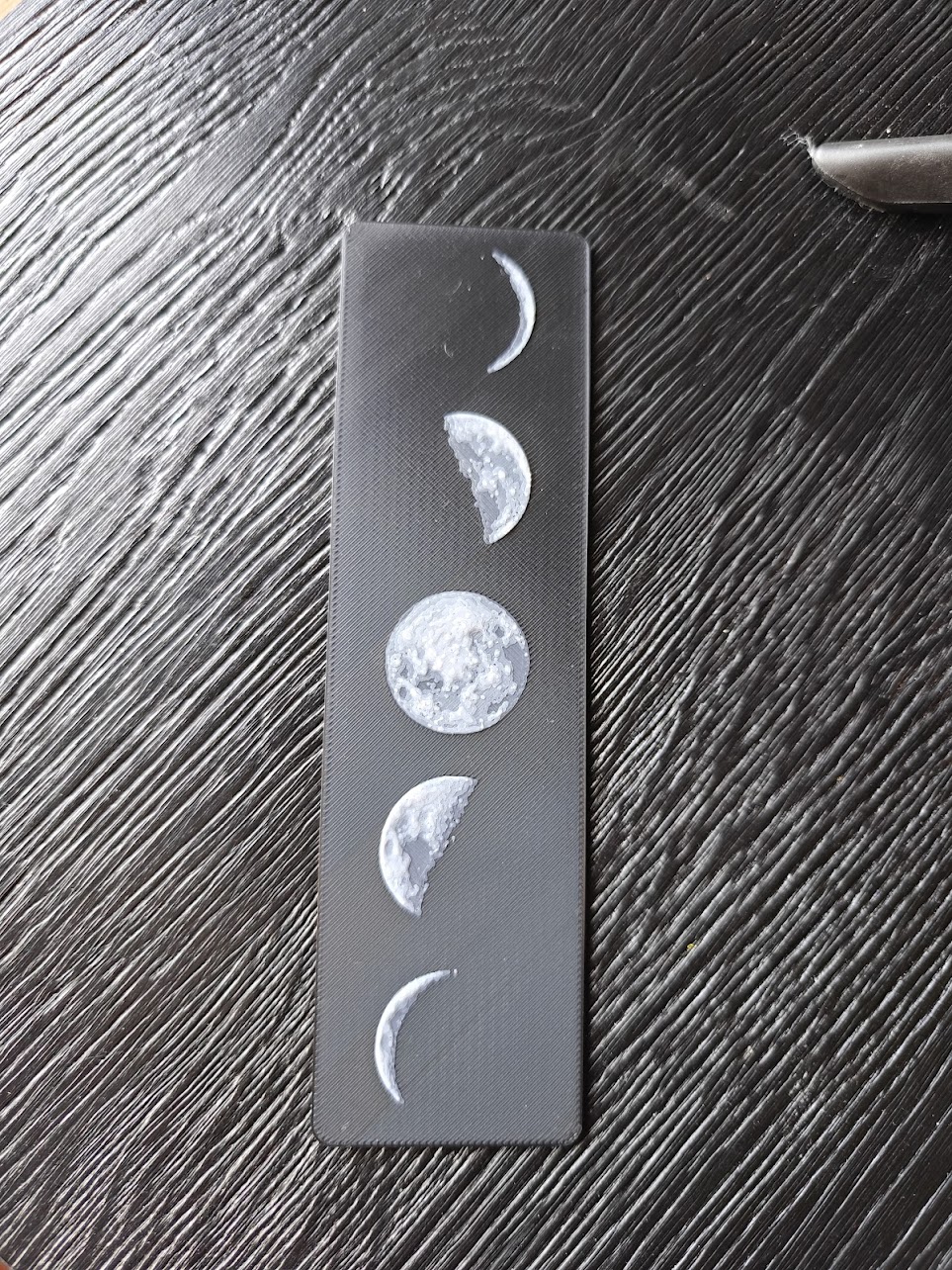 Boekenlegger - moon phase - (black-white) - o28v4y