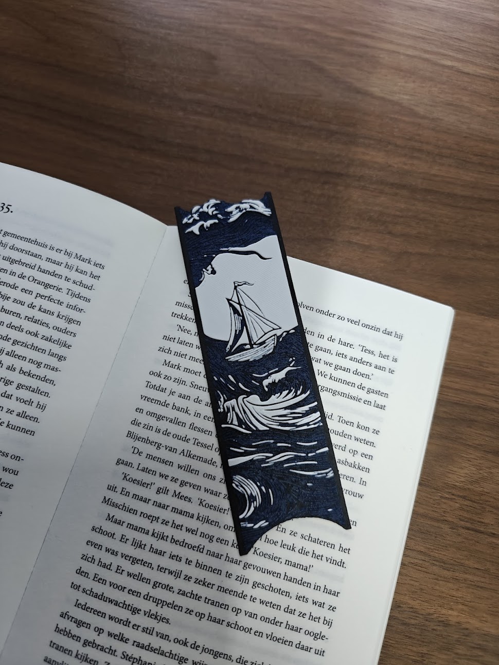 Boekenlegger - zaptiboat-v1 - (armyblue-zwart-wit) - 2p3b7z