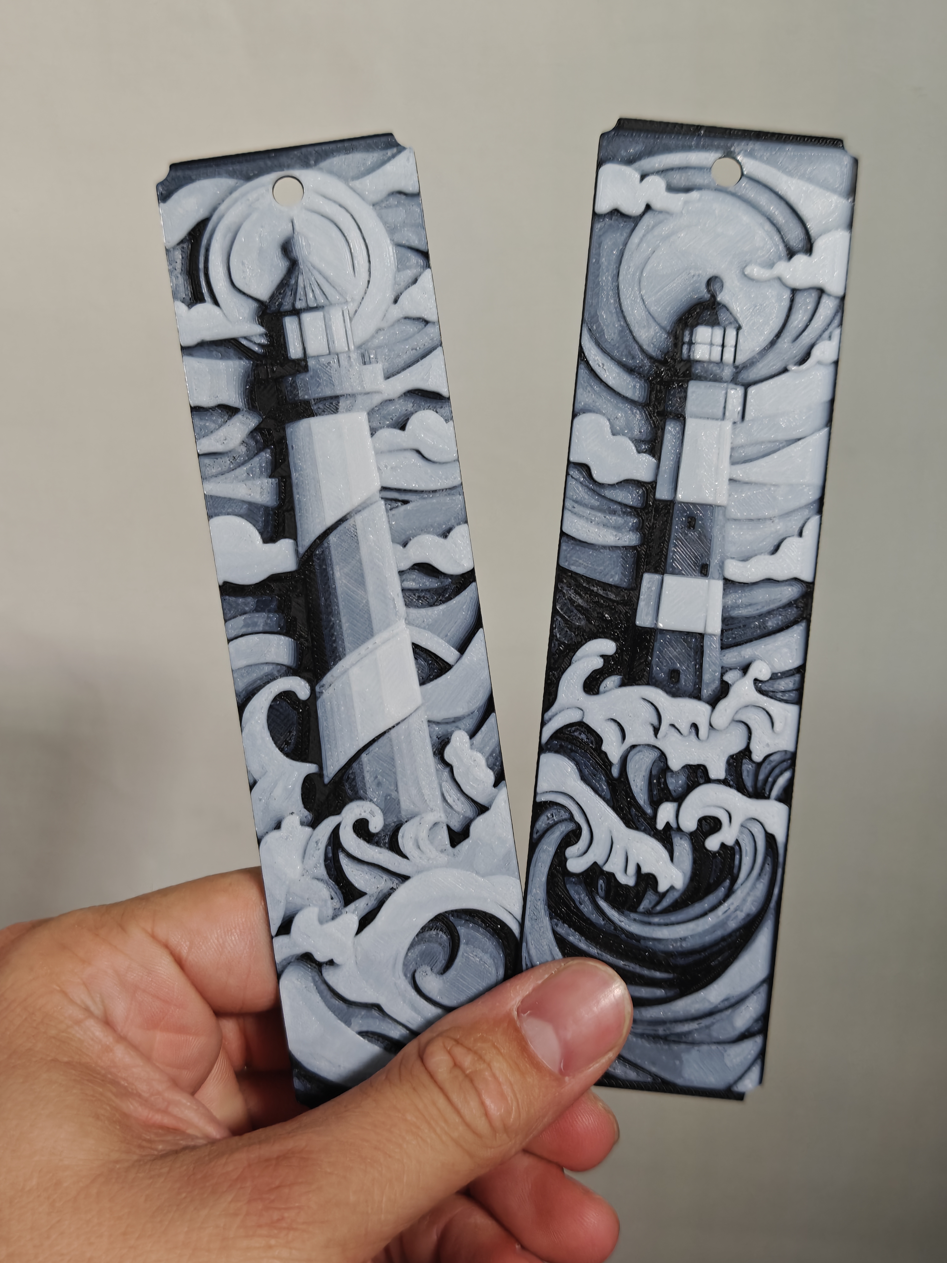 Set of 2 bookmarks - Lighthouse - (Black-White) - 7u2bn1
