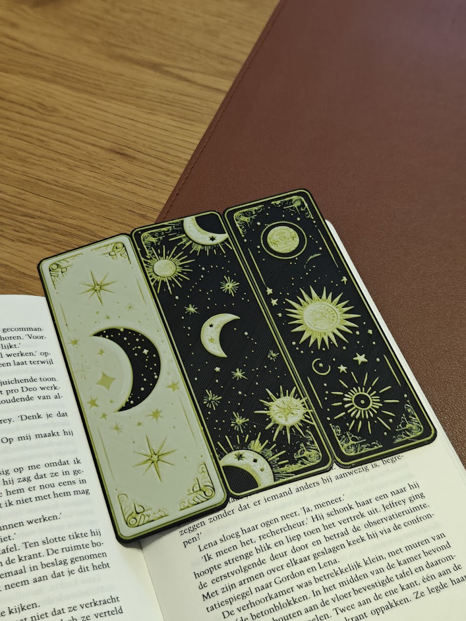 Set van 3 Boekenleggers - celestial-dreams-v1 - (zwart-geel) - 2sjfv8