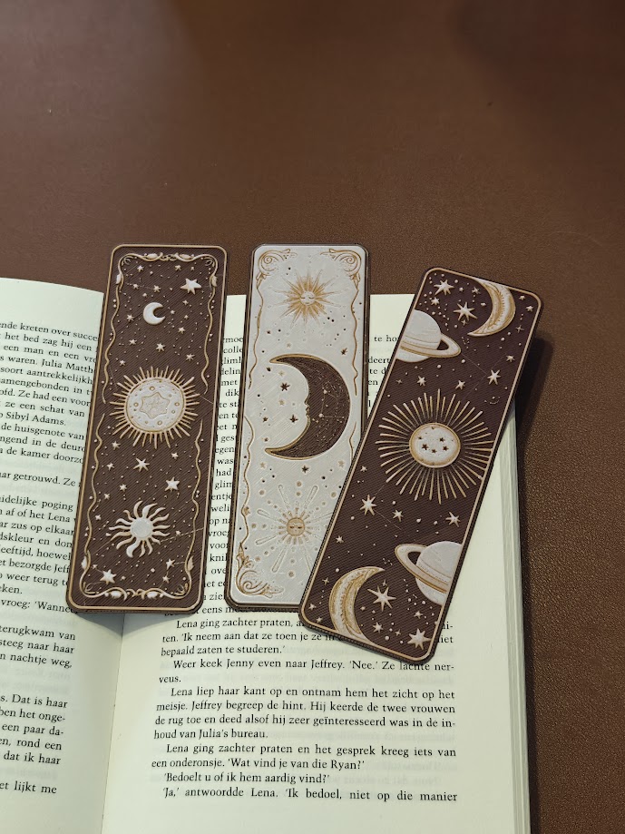Set van 3 Boekenleggers - celestial-dreams-v2 - (ruby-red-kingroonbrown) - 9x1d3n