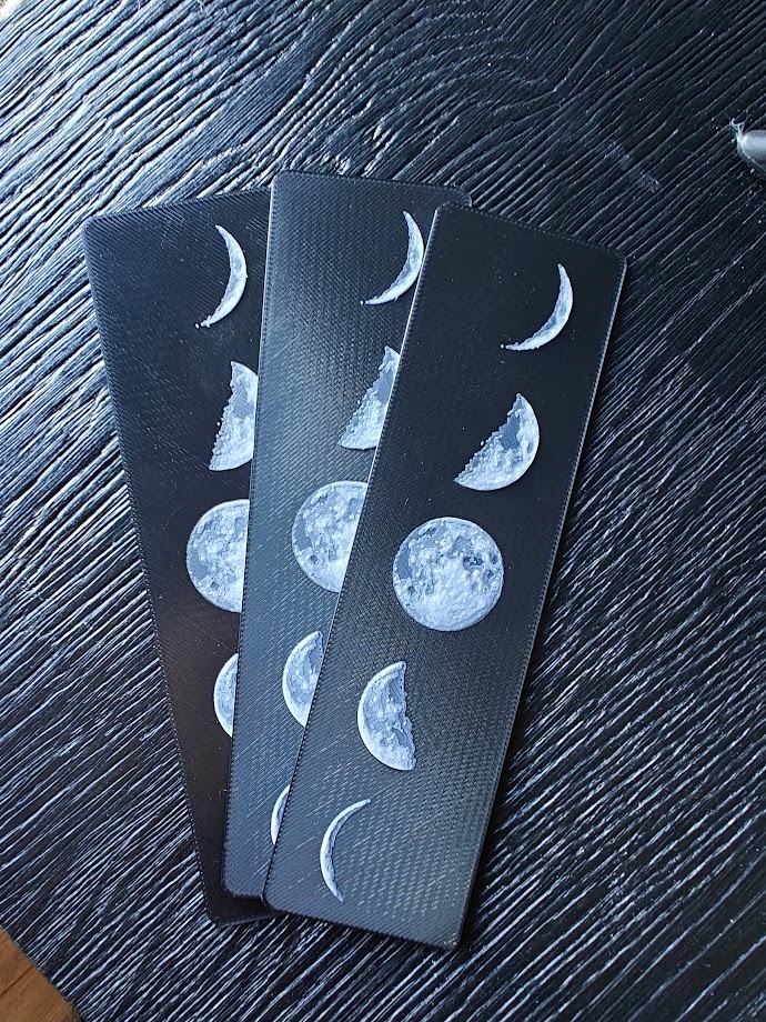 Set van 3 Boekenleggers - moon phase - (black-white) - 87k3x1 - voorkant.jpg