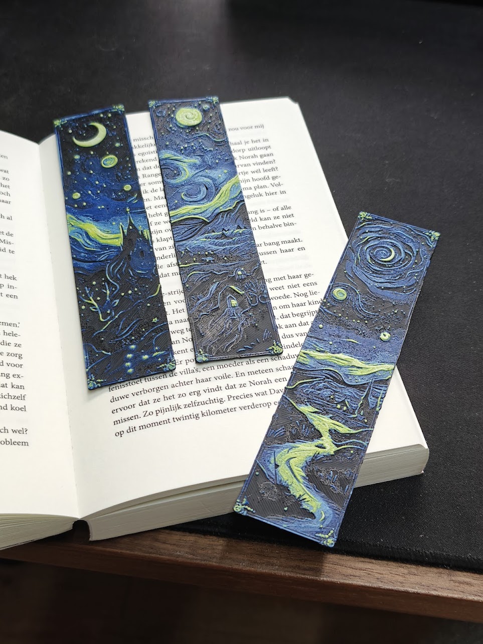 Set van 3 Boekenleggers - starry night dreams - (sky blue-yellow) - 5m4tq3