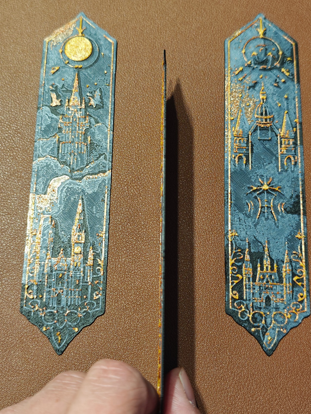 Set van 4 Boekenleggers - harry-potter v1 - (gold-orange-black-white) - 4yp8x6 - zijkant.JPEG